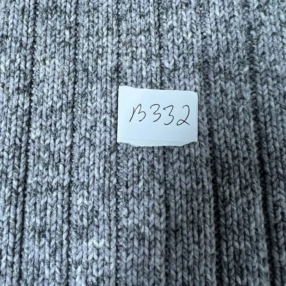 Marks & Spencer Vintage Knit Cotton Sweater 4 buttons Gray Mock Neck Size L